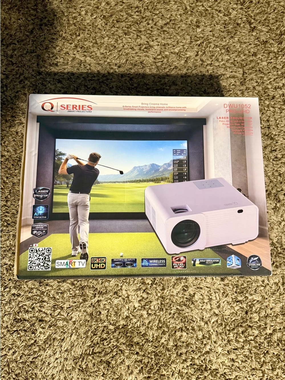 DWU1052 White Projector - Smart TV Compatible